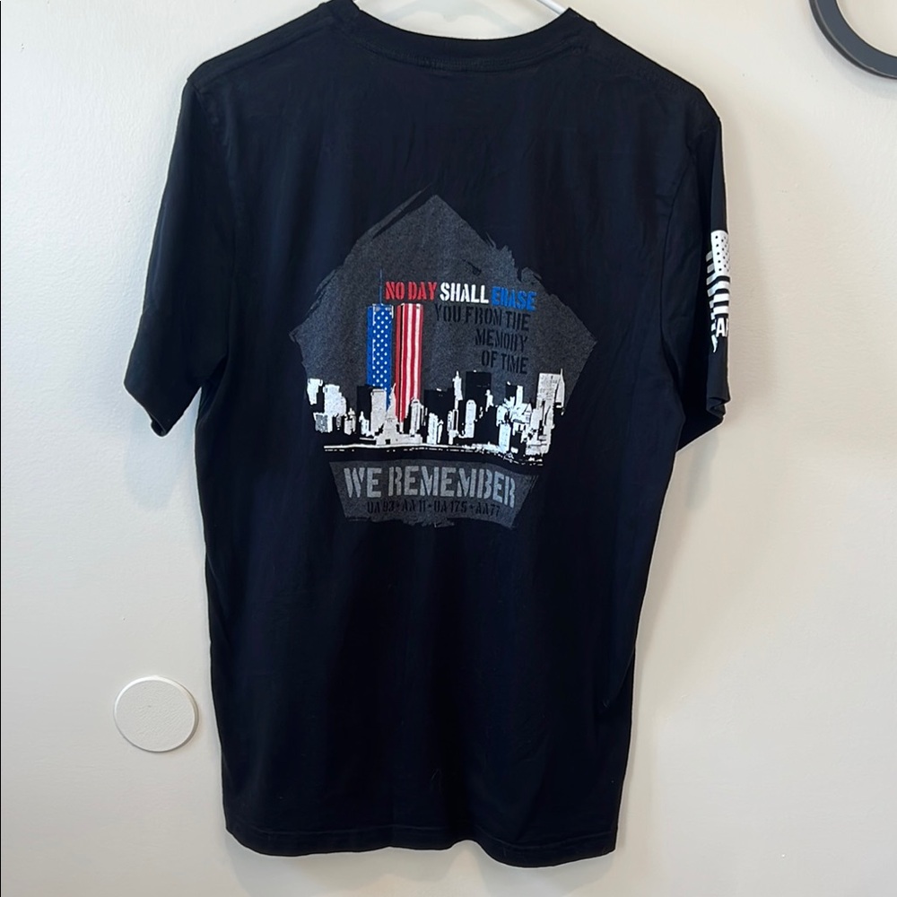 Nine Line 9/11 Remembrance Black Graphic Men's T-Shirt